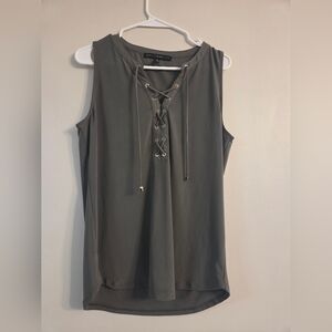 WHBM Womens Olive Lave Up Tank